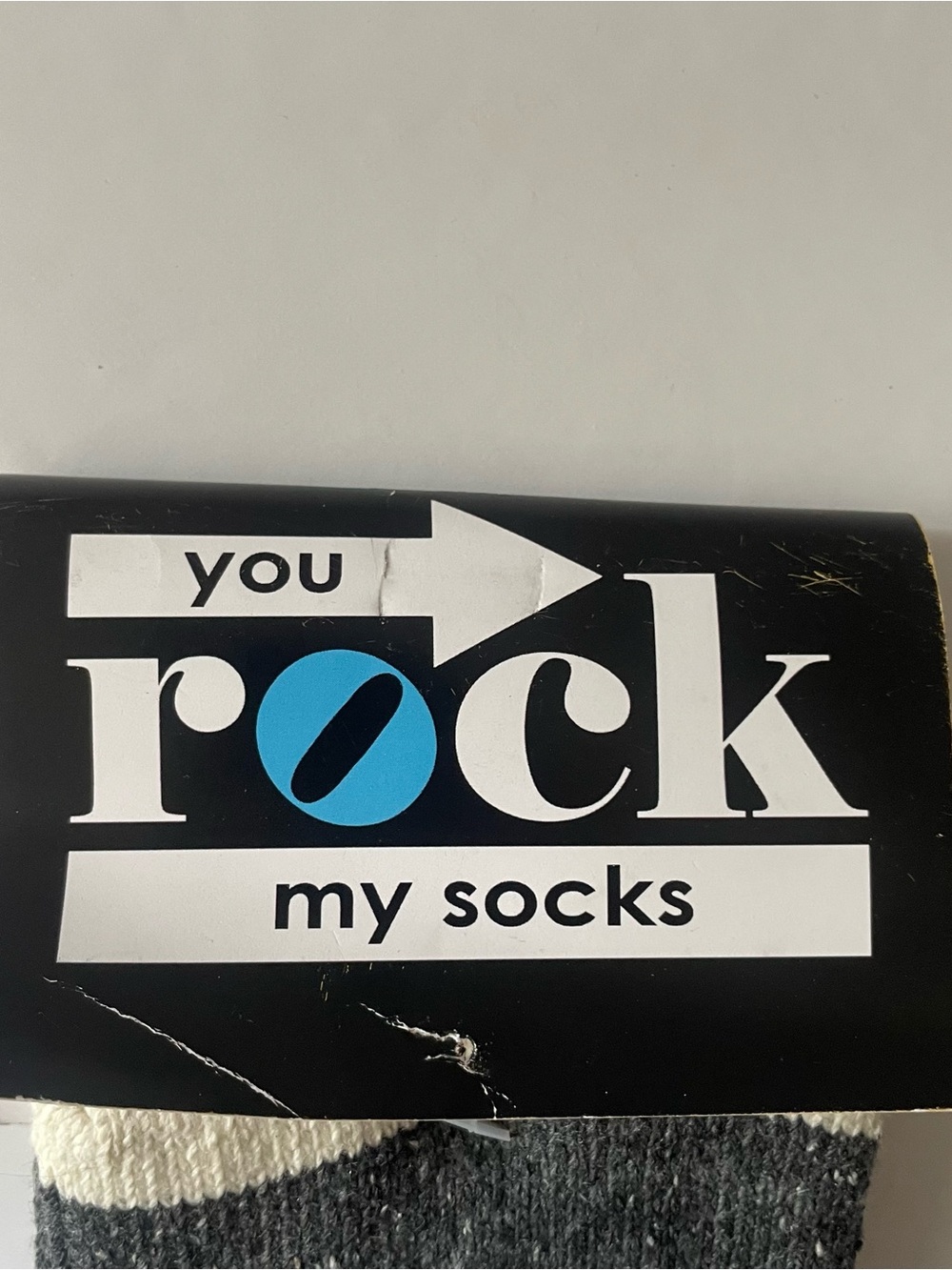 'Hard Working Husband' Crew Socks - Black/Cream - Picture 2 of 5